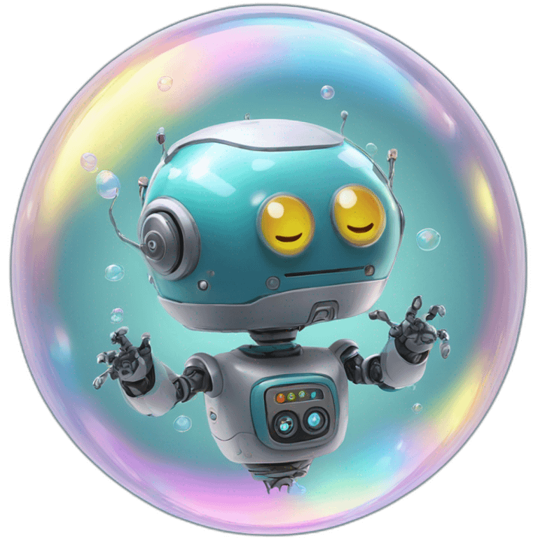 robot inside soap bubble emoji