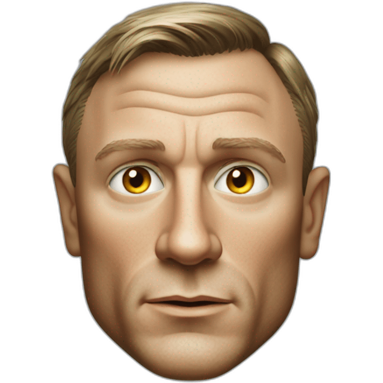 Detailed face of Daniel Craig as James Bond emoji