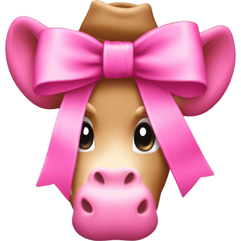 pink bow on cow girl boot emoji