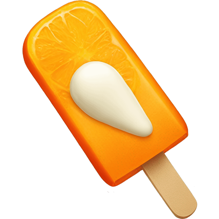 orange popsicle with cream emoji