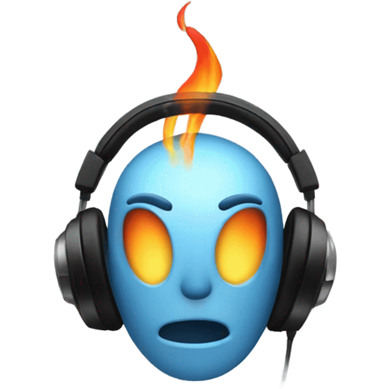 Fire coming out of headphones emoji