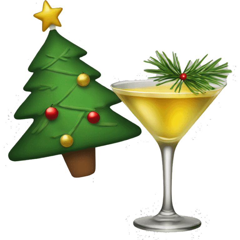 Martini and Christmas tree  emoji