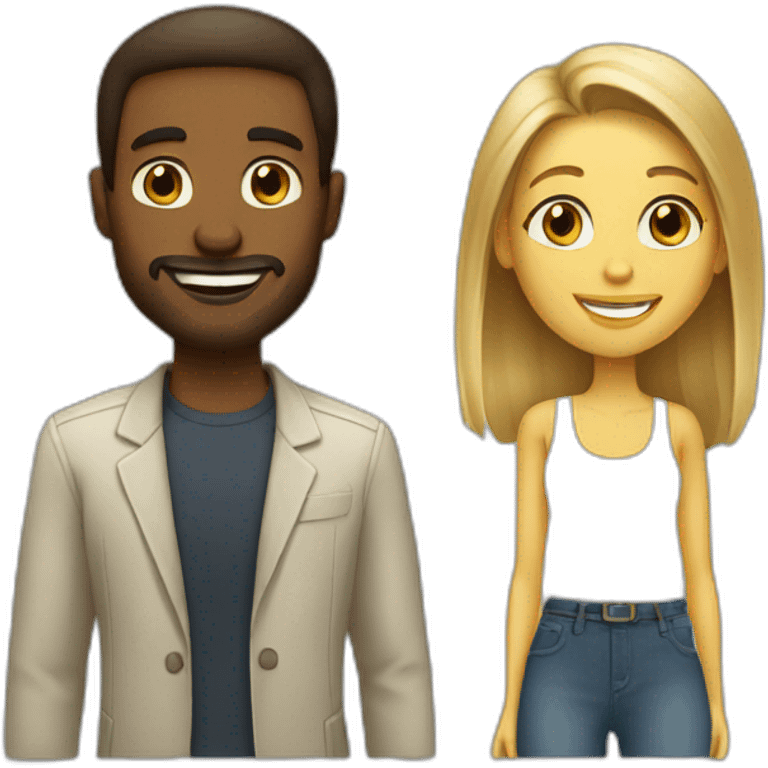 Date white man & girl emoji