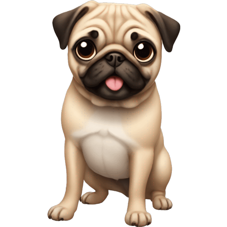 Pug with three legs emoji