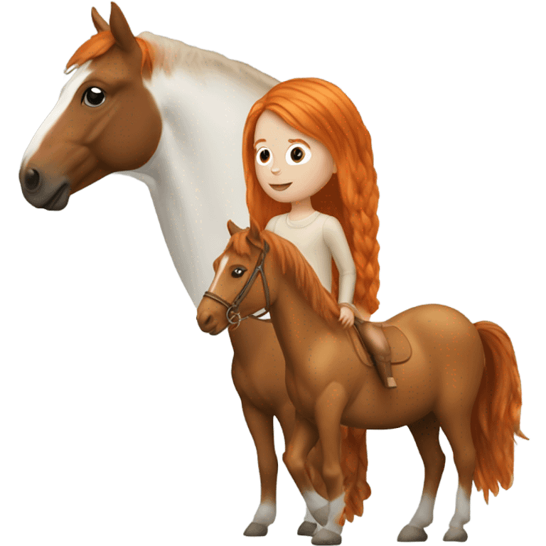 Ginger girl and horse combined  emoji