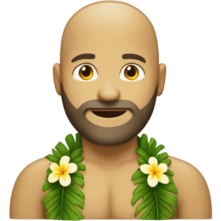 Bald guy blonde with beard and Hawaiian lei  emoji