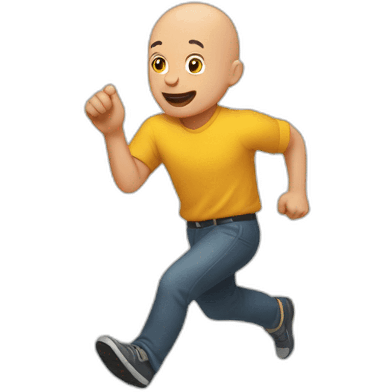 Bald man running into a wall emoji