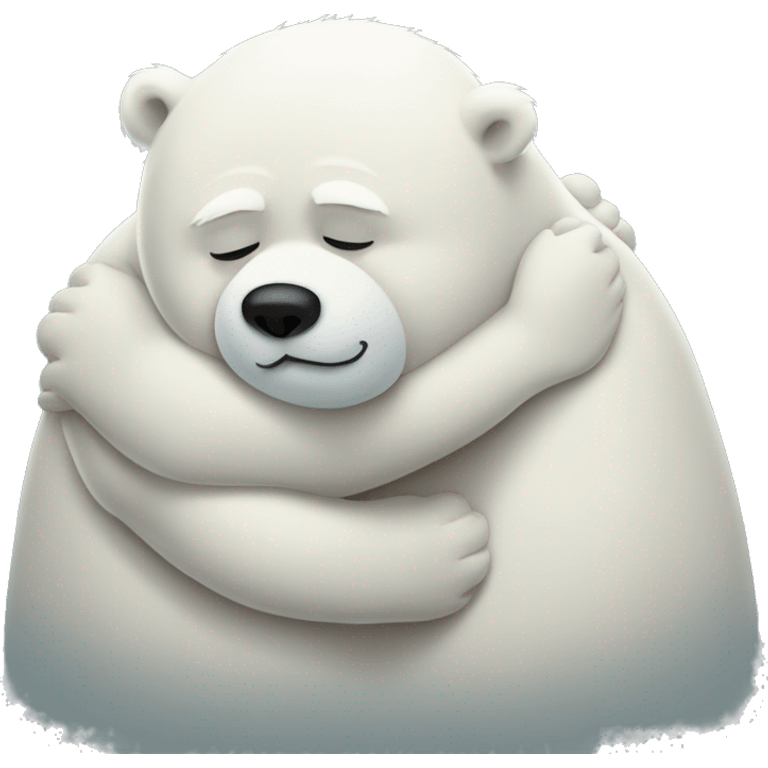 polar bear hugging fat man Jonah hill   emoji