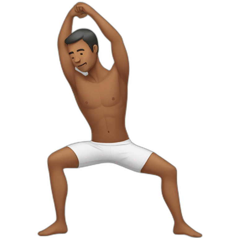 men doing morning stretch emoji