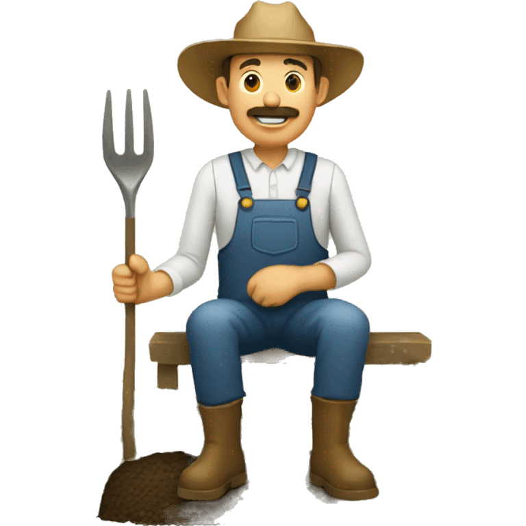 Farmer sitting Stick figure emoji