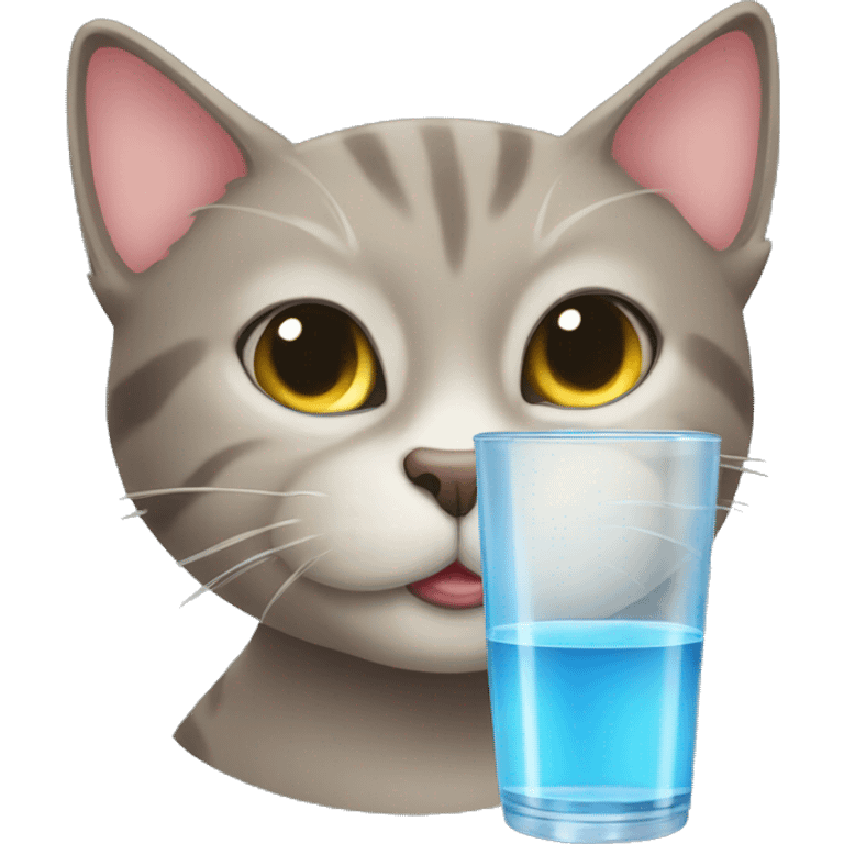 Cat drink water emoji