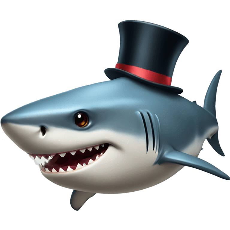 Shark with a top hat do emoji