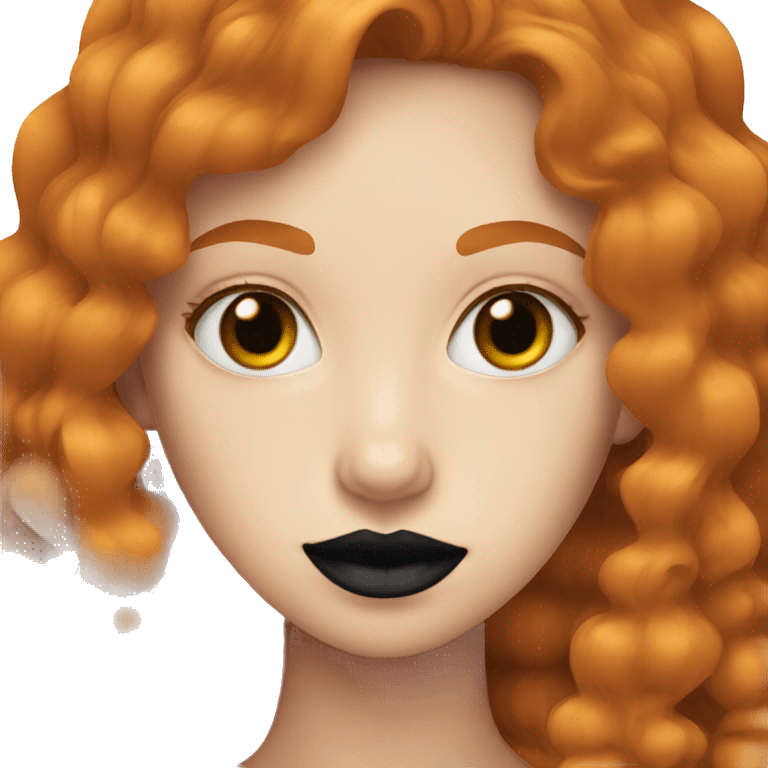 Ginger girl wearing black lipstick  emoji