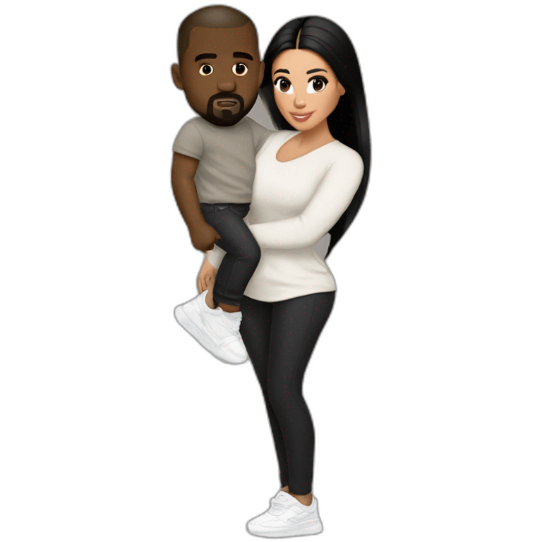 kim kardashian carrying midget kanye emoji