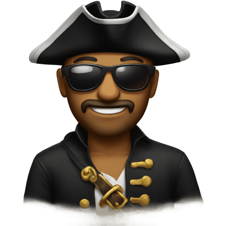 Pirate wearing sunglasses emoji