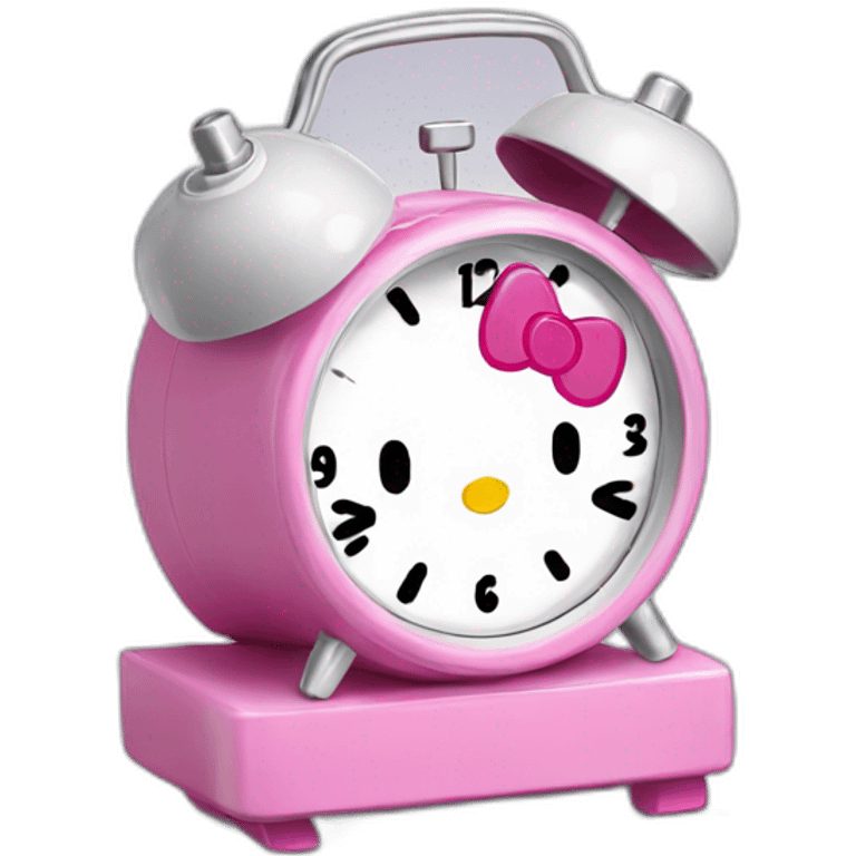 Hello kitty alarm clock emoji