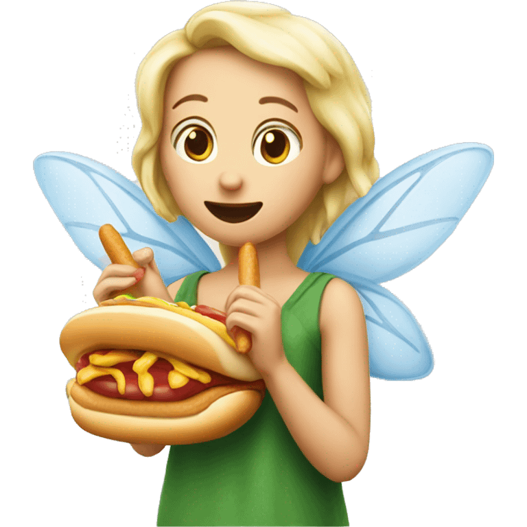 Fairy eating a hotdog  emoji