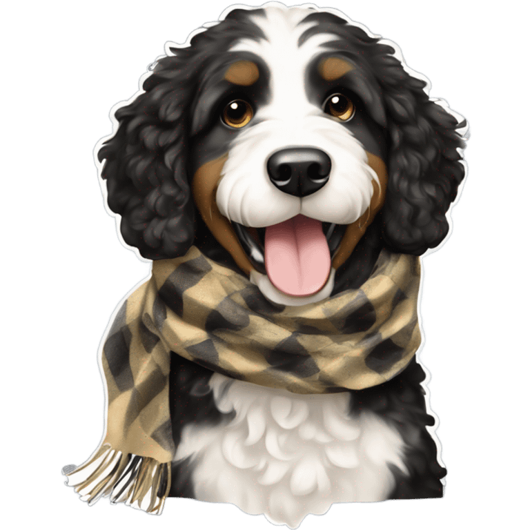 Bernedoodle with purdue scarf emoji