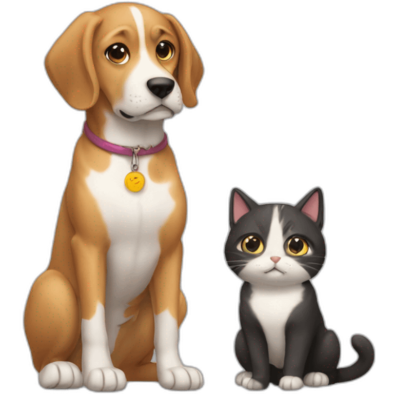 chien and cat emoji