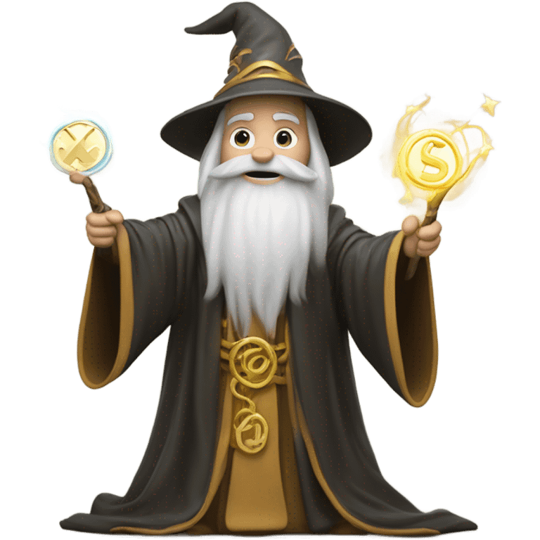 Wizard casting Money Spell emoji