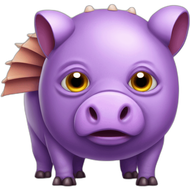 Purple Pig insect armadillo with evil angry grumpy face emoji