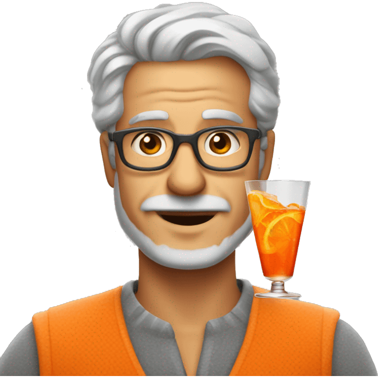 Man with grey hair Aperol Spritz emoji