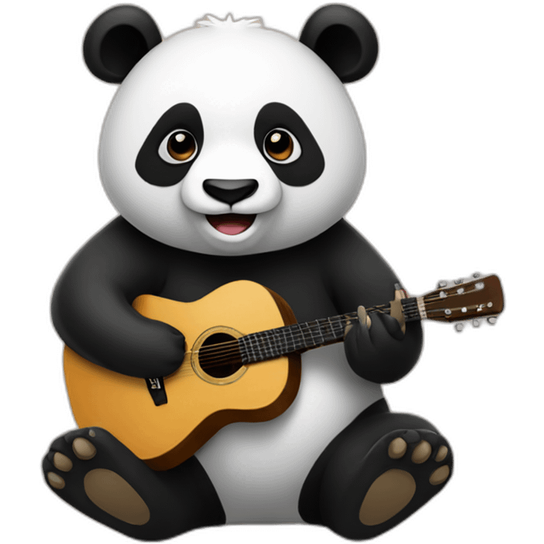 Panda playing a acoustic guitar emoji