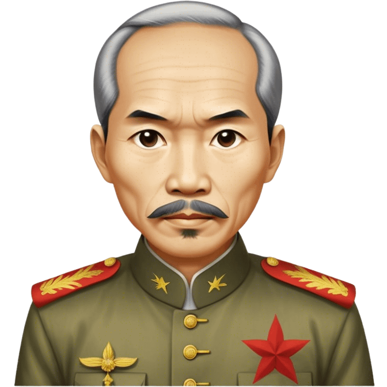 Cinematic Realistic Ho Chi Minh Portrait Emoji, depicted as a determined revolutionary leader in traditional attire with a humble expression, rendered with lifelike textures and soft natural lighting that captures his enduring legacy. emoji