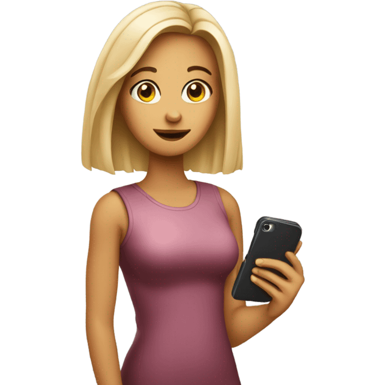 Girl emoji using cell phone  emoji