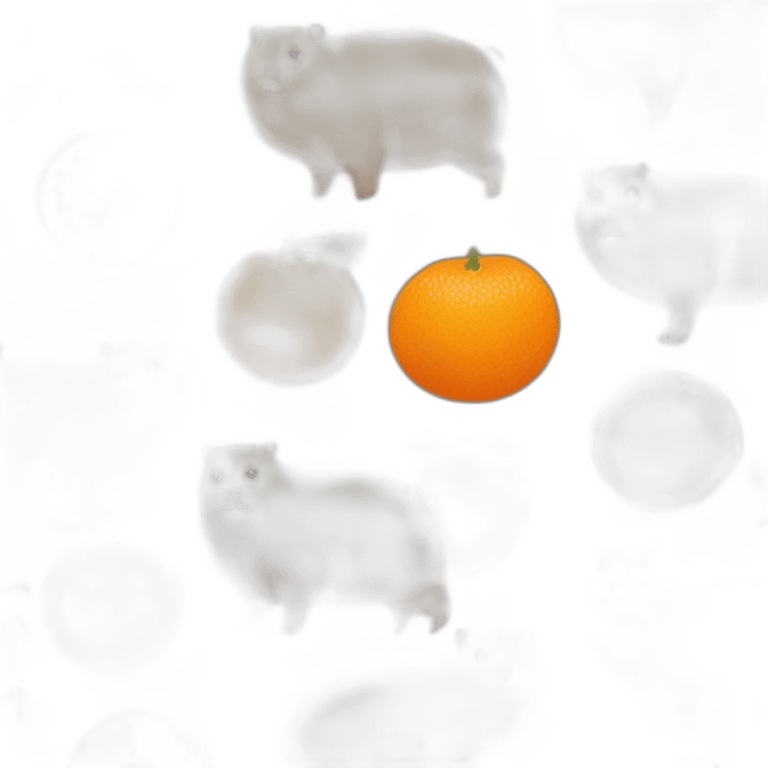 Capybara avec une orange sur la tête emoji