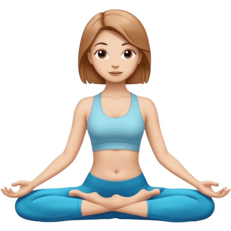 white girl with light brown hair in yoga emoji