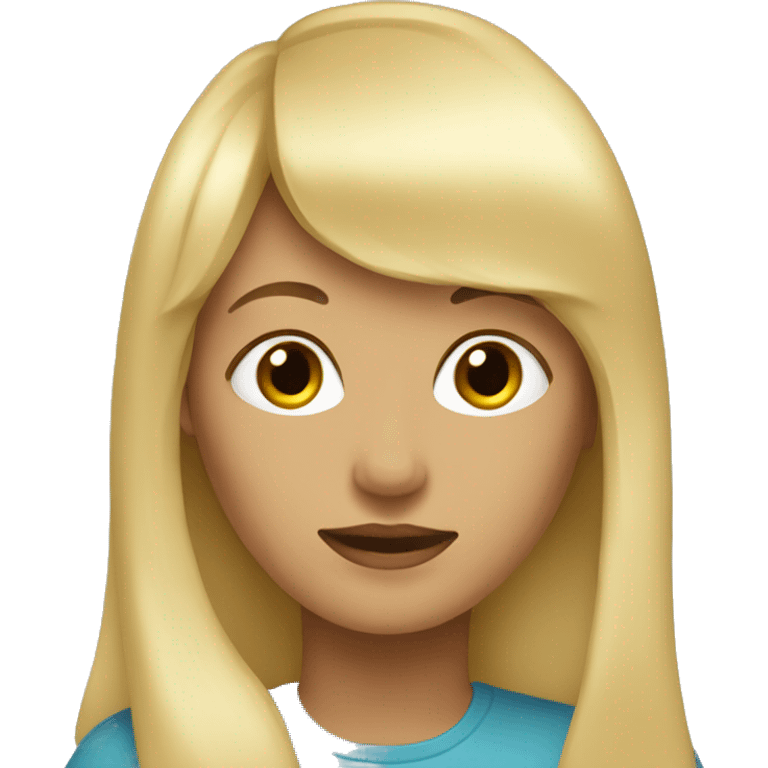 a blond woman with full bangs emoji