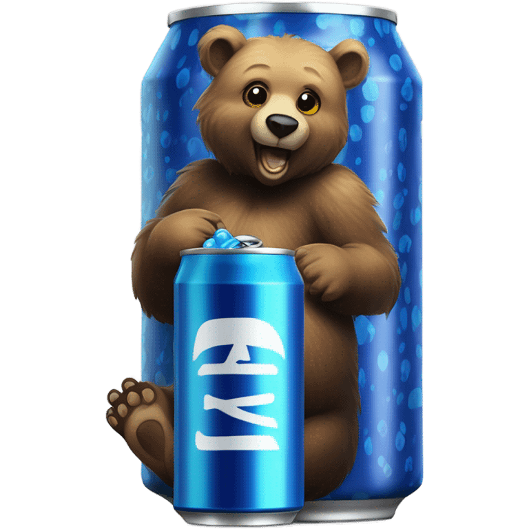 Blueberry bear on an Energy Drink  emoji