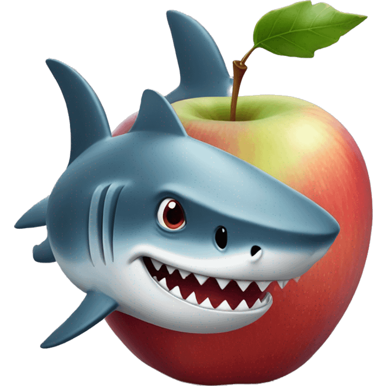 Shark in a apple emoji