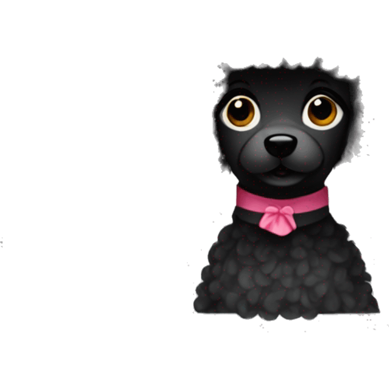 Black poodle wearing a skirt emoji