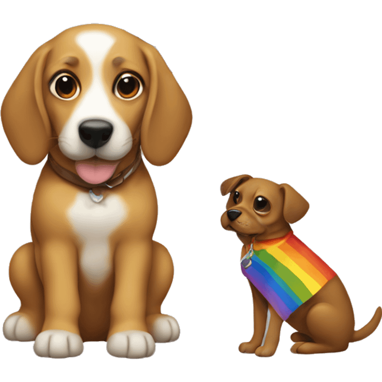 Gay flag with a dog emoji