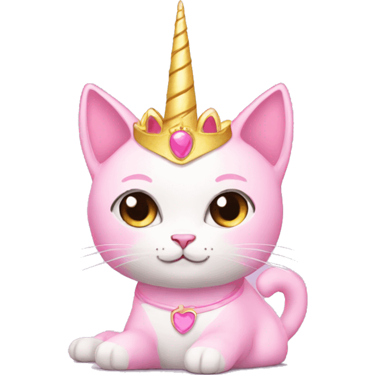 Pink princess-cat with unicorn horn emoji