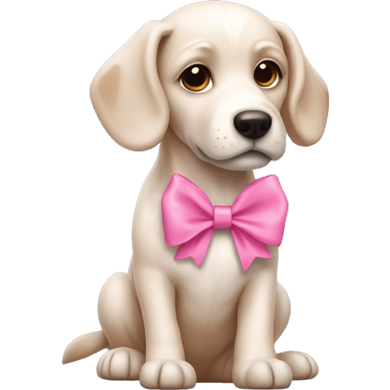 Dog with a pink bow ￼ emoji