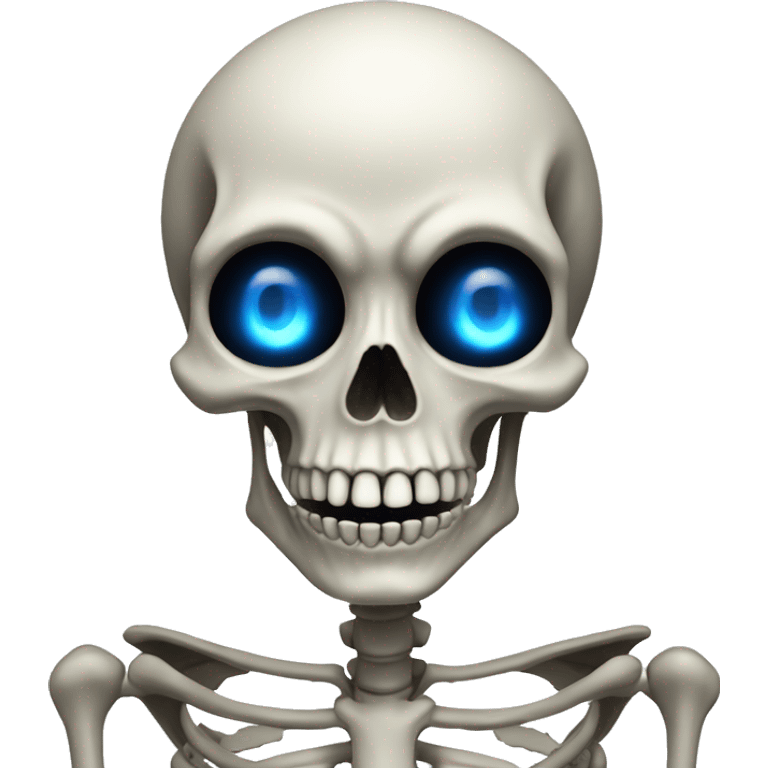 Skeleton with one blue glowing eye summoning mahoaga emoji