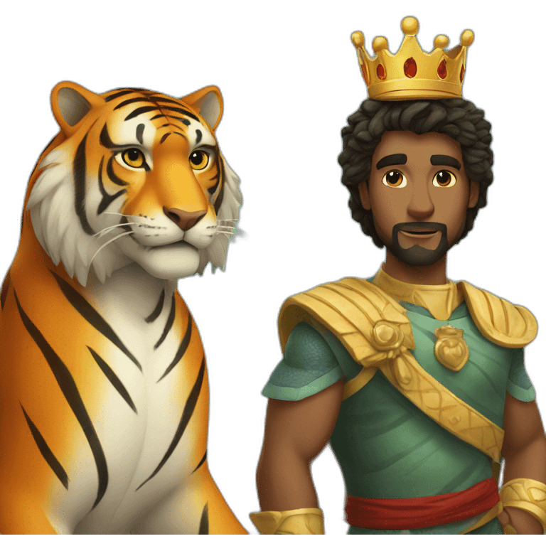 Tiger and king emoji