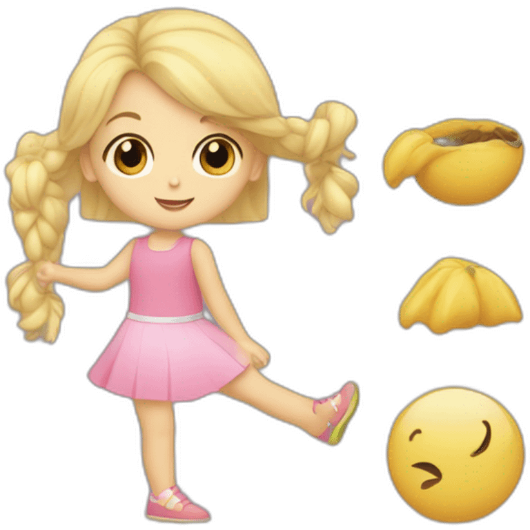 Petite fille blonde fait de la balançoire emoji