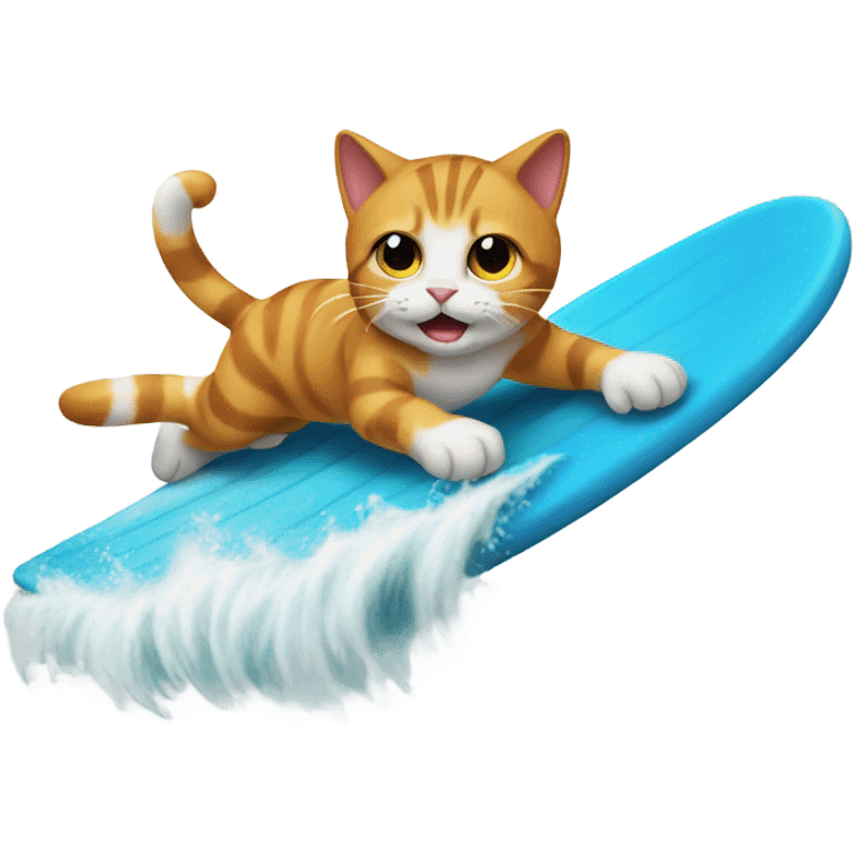 Cat surfing emoji