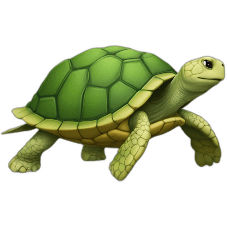 L’autre sur une tortue emoji