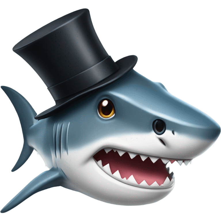 Shark with a top hat emoji