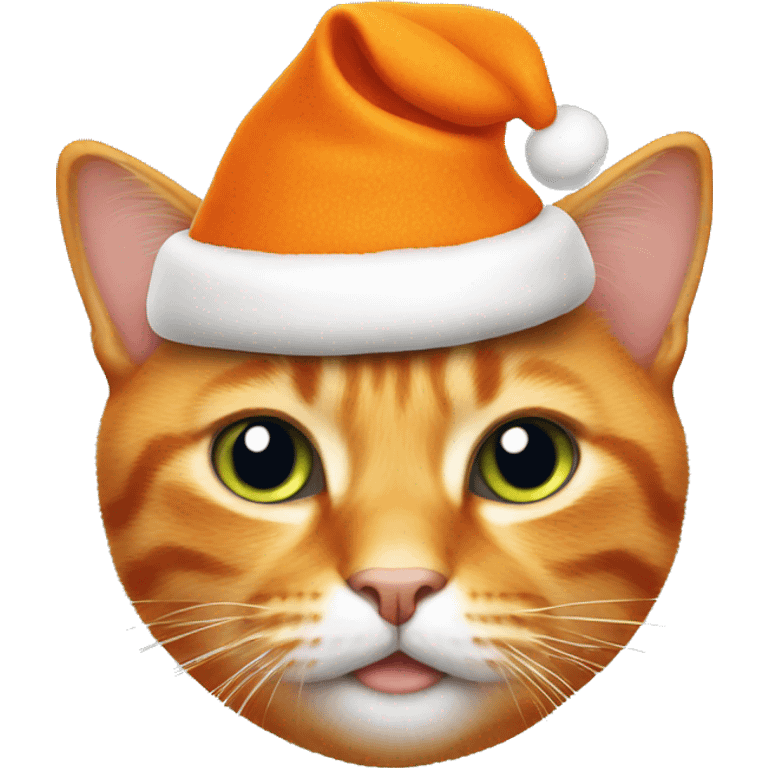 orange cat with Christmas hat emoji