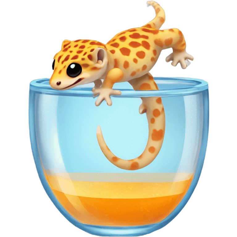 orange leopard gecko in a glass cup emoji