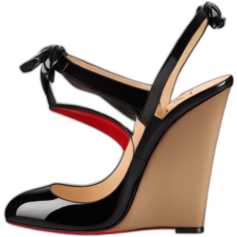 WEDGE LOUBOUTIN black PATENT emoji