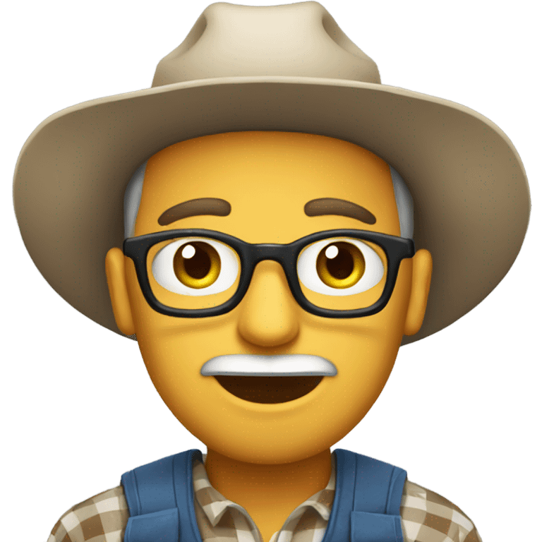 Cross eyed farmer emoji