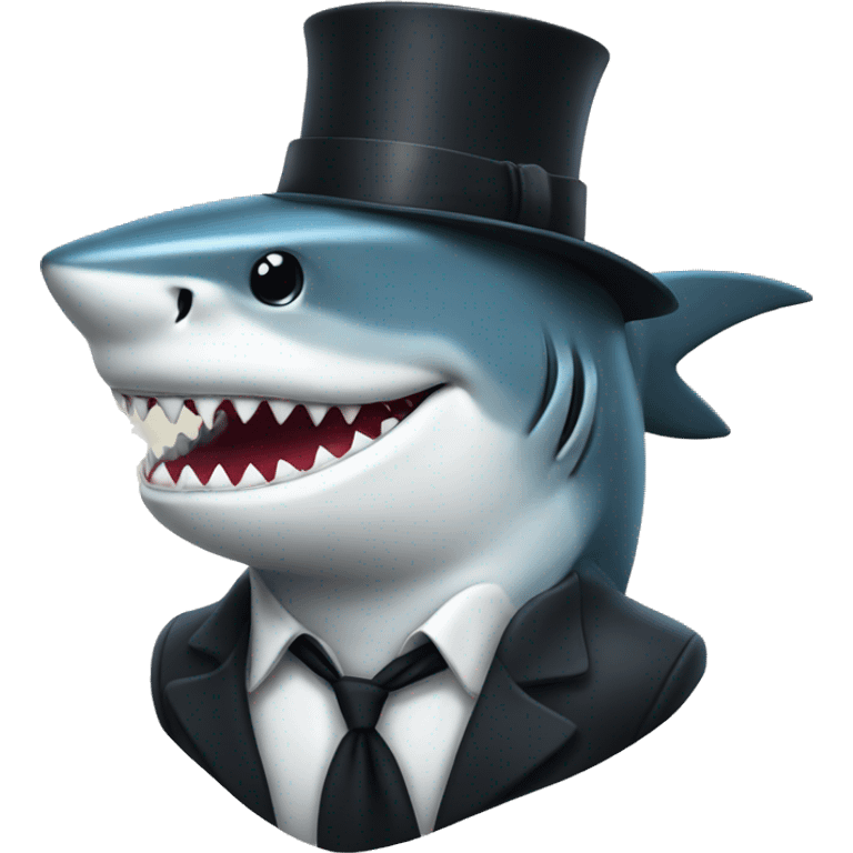 Shark with tophat emoji