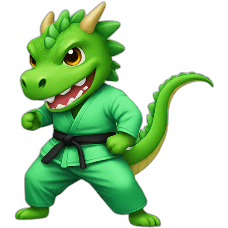 Green jiujitsu dragon emoji